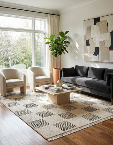 5' 7 x 8' Hand Knotted Darya Wool Rug