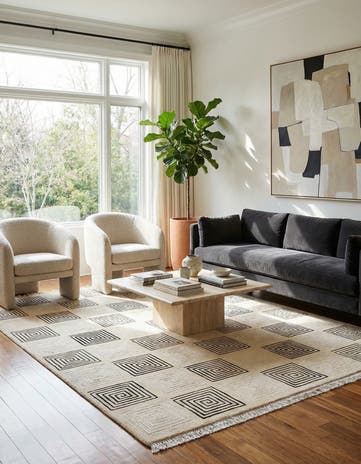 5' 7 x 8' Hand Knotted Darya Wool Rug