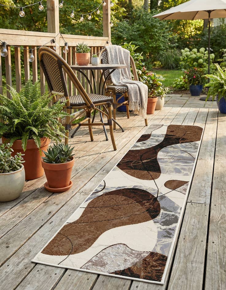Detail image of 2' x 8' Easy-Clean Modern Indoor / Outdoor Runner Rug