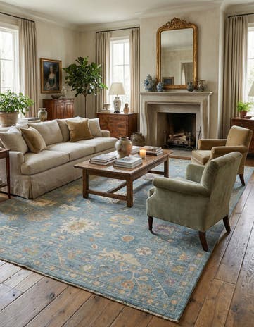 9' 11 x 13' 4 Hand Knotted Oushak Rug