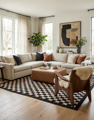 5' 8 x 7' 7 Hand Woven Kilim Modern Wool Rug