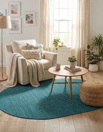 Turquoise SoHo Oval Rug