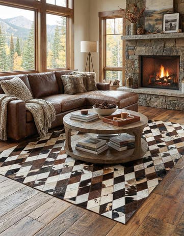 4' 8 x 6' 9 Cowhide Stocks Rug