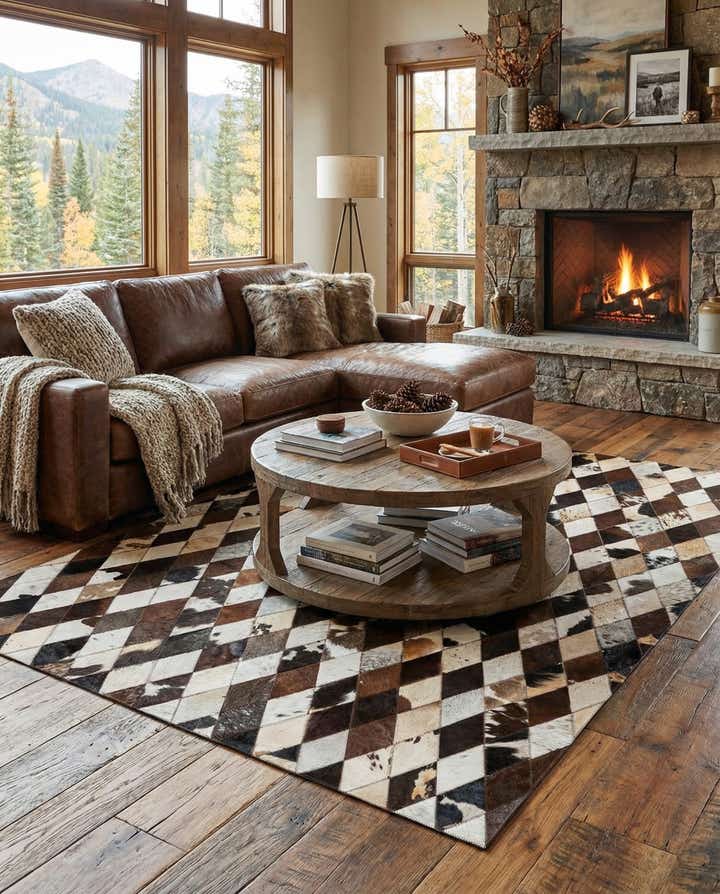 4' 8 x 6' 9 Cowhide Stocks Rug