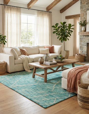 5' 7 x 8' 2 Hand Knotted Moroccan Wool Rug
