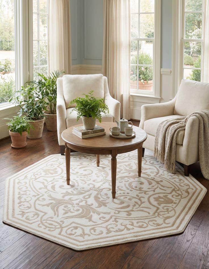 Detail image of 5' 3 x 5' 3 Hermitage Octagon Rug