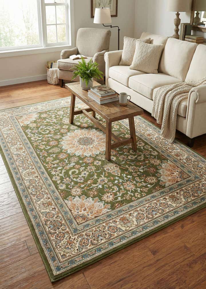 5' 3 x 8' Easy-Clean Traditional Indoor / Outdoor Rug