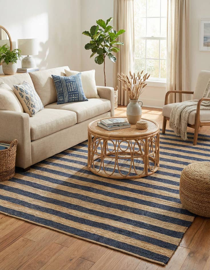 Detail image of 7' 10 x 10'  Hand Braided Jute Rug