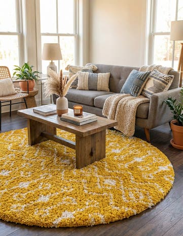 6' x 6' Moroccan Trellis Shag Round Rug