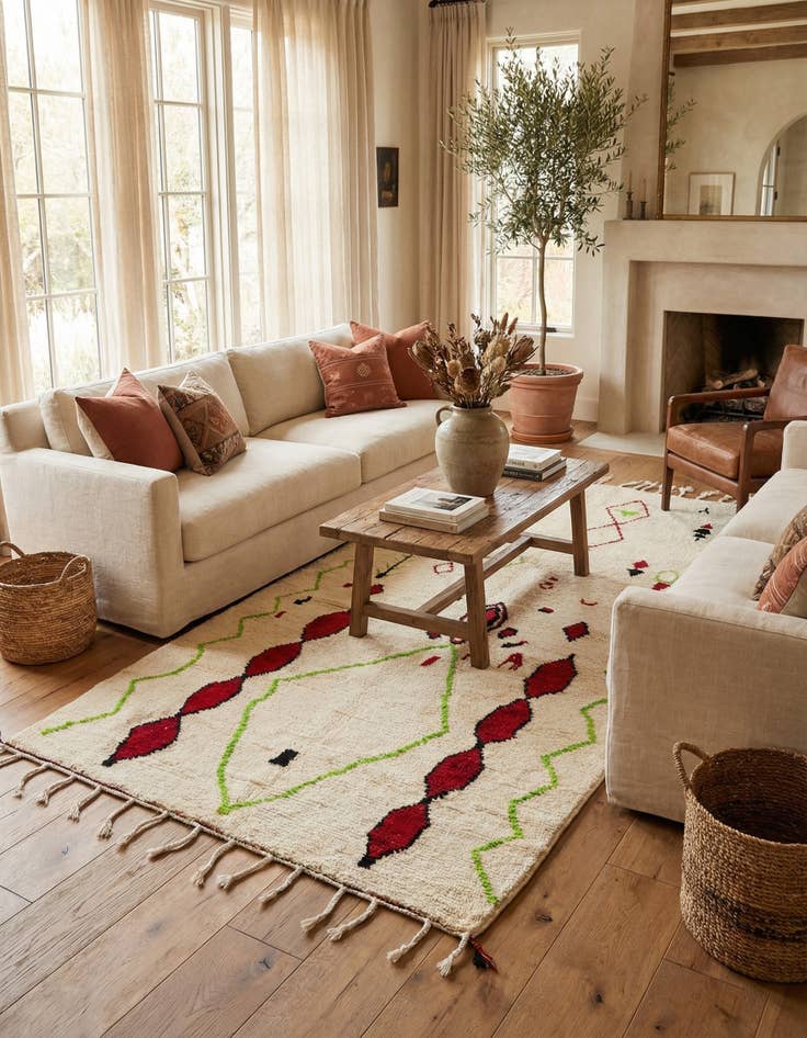 Detail image of 5' x 8' 5  Hand Knotted Moroccan Wool Rug