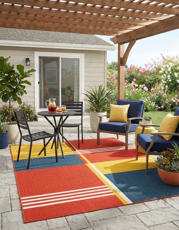 7' 10 x 10' Easy-Clean Modern Indoor / Outdoor Rug