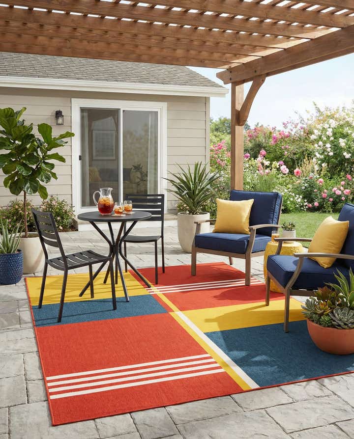 7' 10 x 10' Easy-Clean Modern Indoor / Outdoor Rug