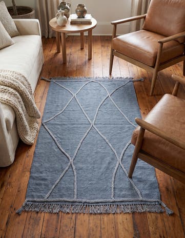 3' 4 x 4' 10 Hand Woven Kilim Modern Wool Rug