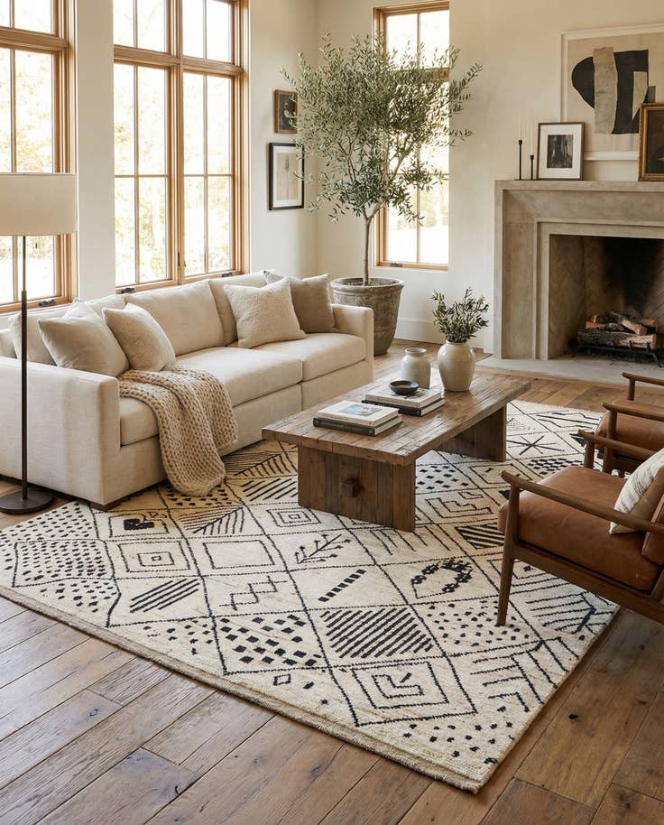 Detail image of 10' 1 x 14' Hand Knotted Moroccan Wool Rug