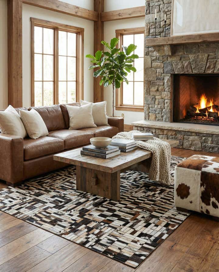 4' 11 x 7' 10 Cowhide - Patchwork Rug