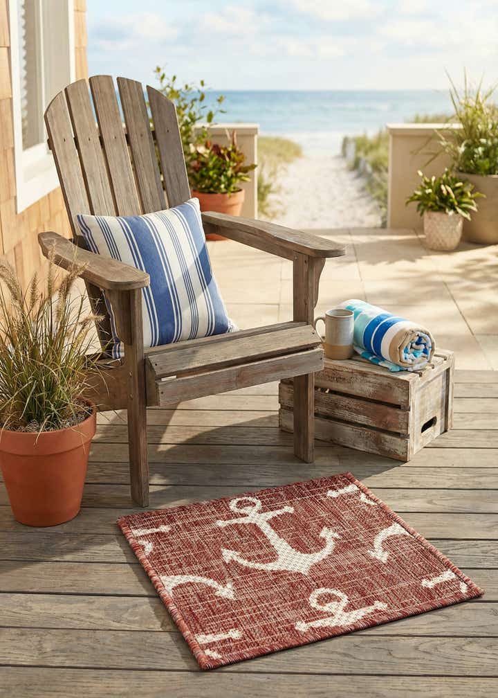 1' 4 x 1' 4 Easy-Clean Coastal Indoor / Outdoor Sample Rug