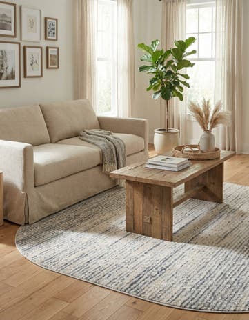Cream Oasis Oval Rug