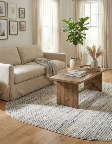Cream Oasis Oval Rug