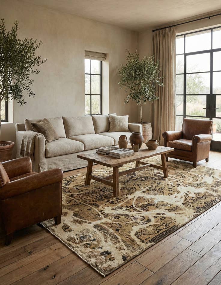 Detail image of 5' 3 x 6' 8  Hand Knotted Ultra Vintage Persian Wool Rug