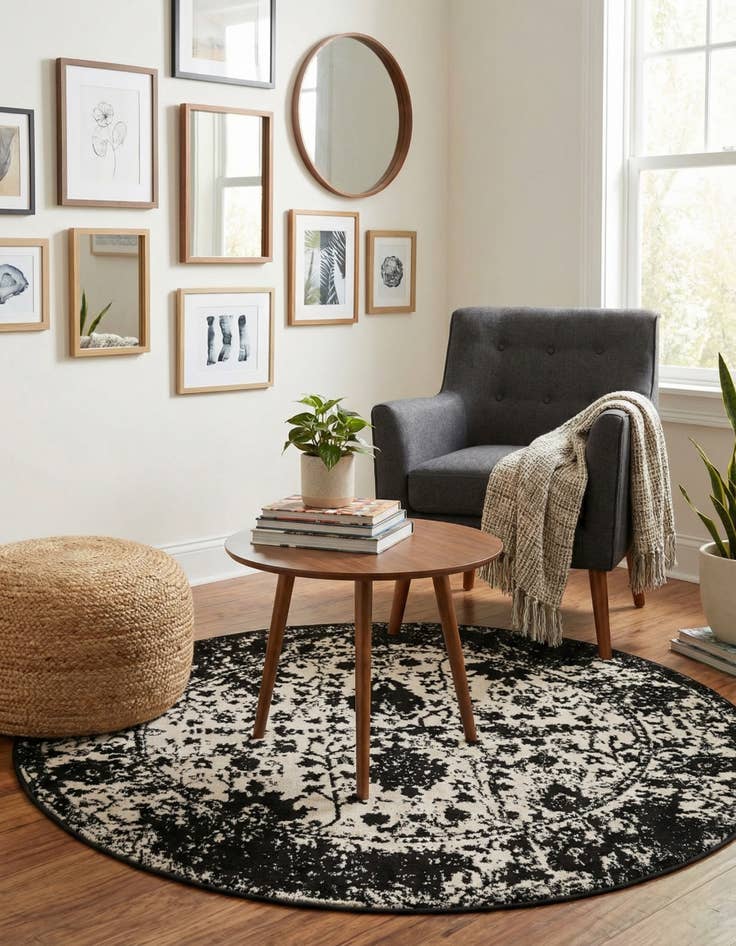 Detail image of  5' 3 x 5' 3 Oregon Round Rug