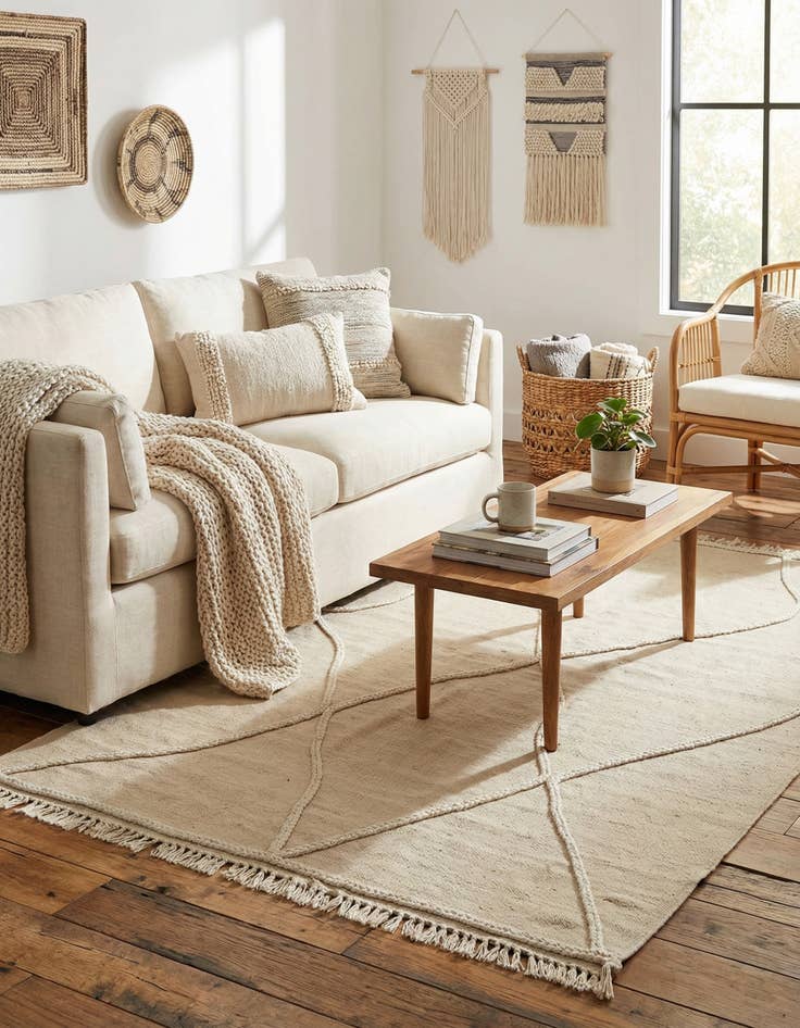 Detail image of  4' 2 x 6'  Hand Knotted Moroccan Wool Rug