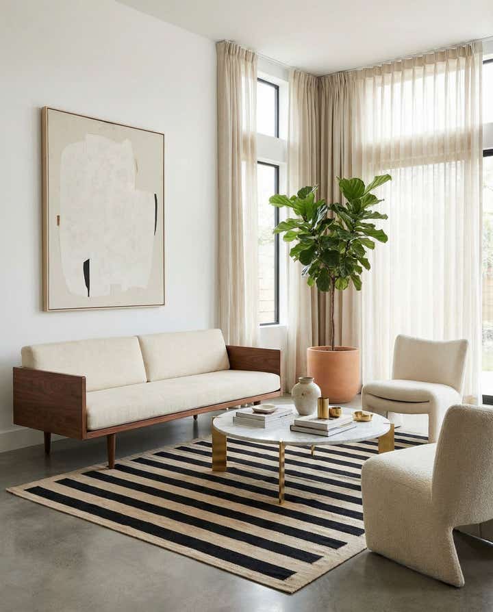 5' 7 x 7' 8 Hand Woven Kilim Modern Wool Rug