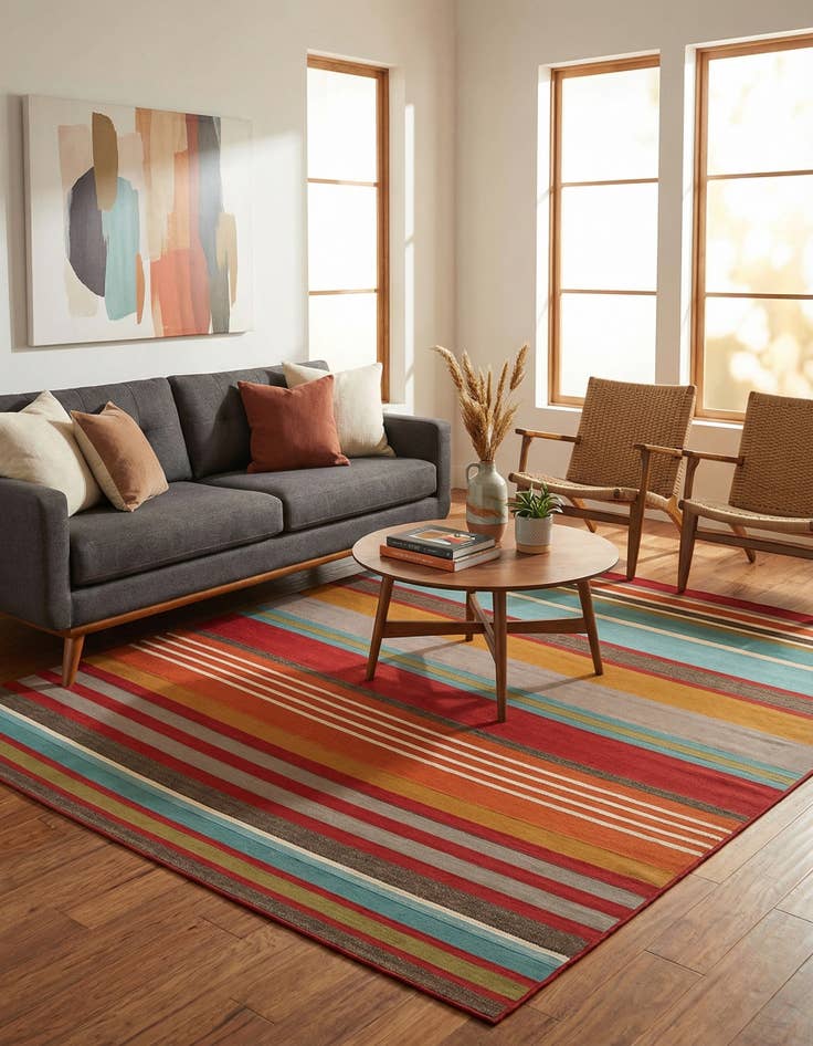 Detail image of  6' x 9'  Washable Modern Indoor / Outdoor Rug