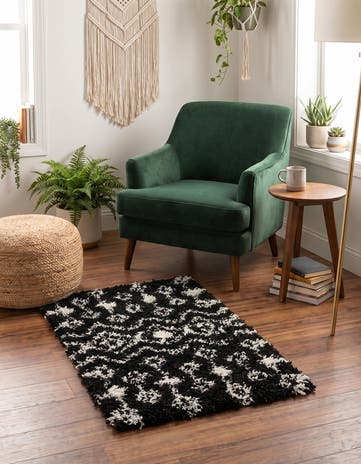 60cm x 95cm Moroccan Trellis Shag Rug