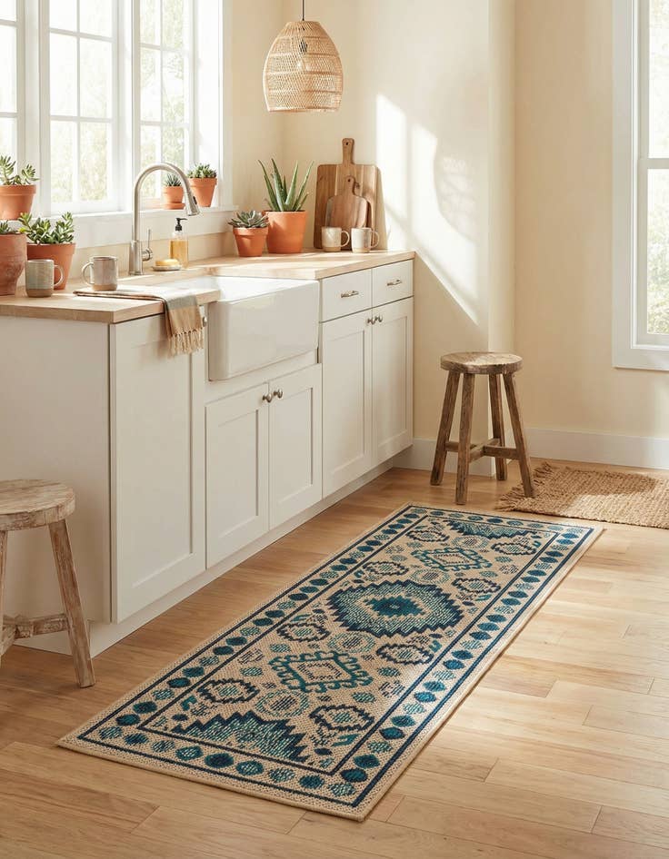 Detail image of 2' x 6'  Washable Baja Indoor / Outdoor Runner Rug