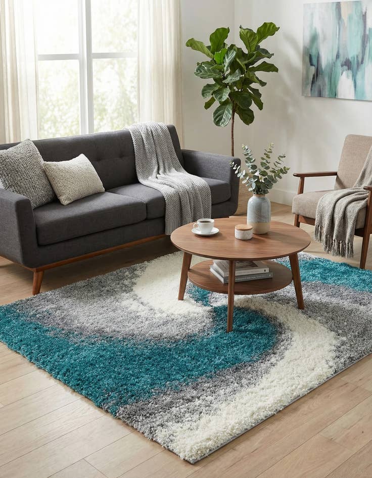 Detail image of  5' x 5' Soft Touch Shag Square Rug