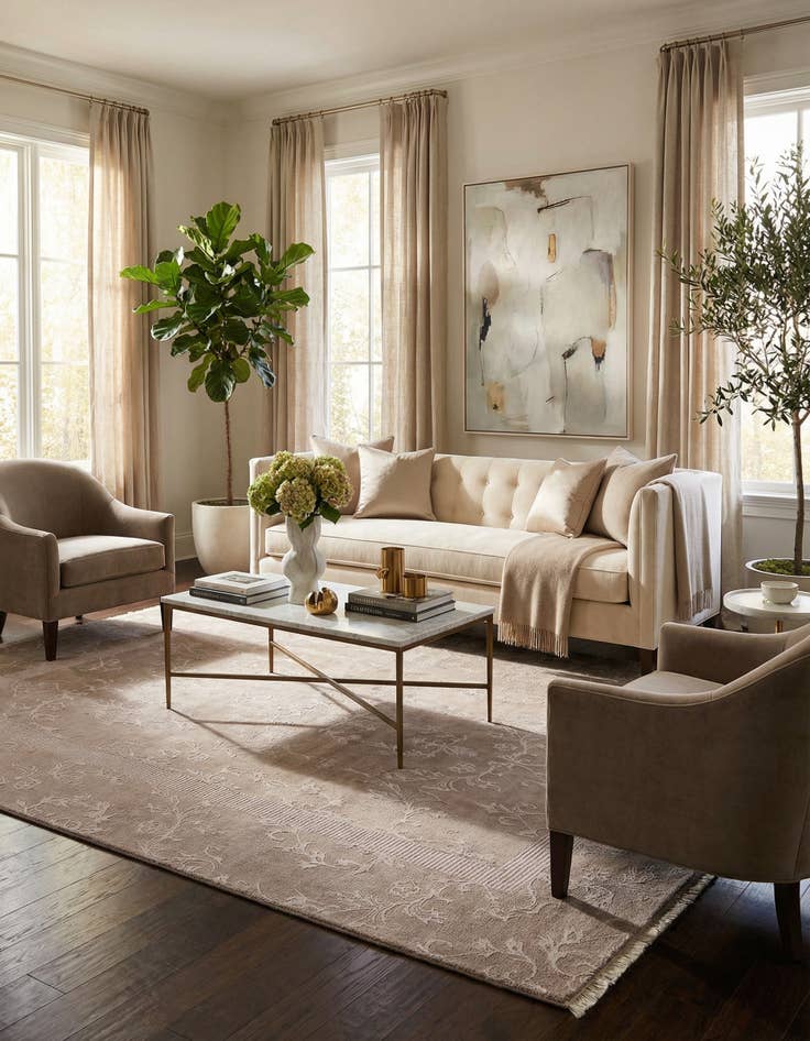 Detail image of 5' 7 x 8'  Hand Knotted Darya Wool Rug