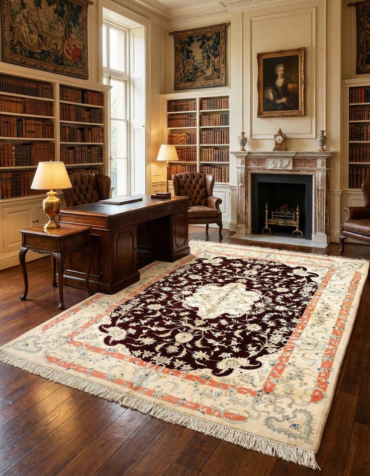 Detail image of 6' 7 x 9' 10 Tabriz Wool Rug