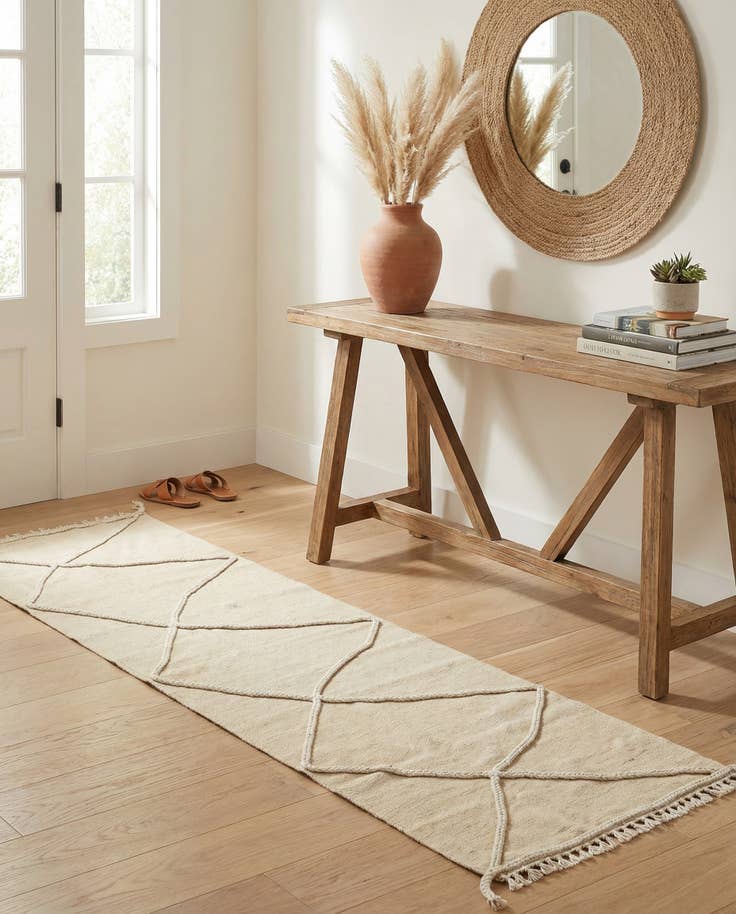 Detail image of 2' 5 x 8' 2 Hand Knotted Moroccan Wool Runner Rug