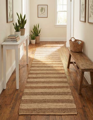 2' 7 x 12' Handmade Braided Jute Runner Rug