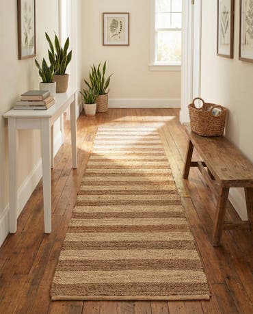  2' 7 x 12'  Hand Braided Jute Runner Rug