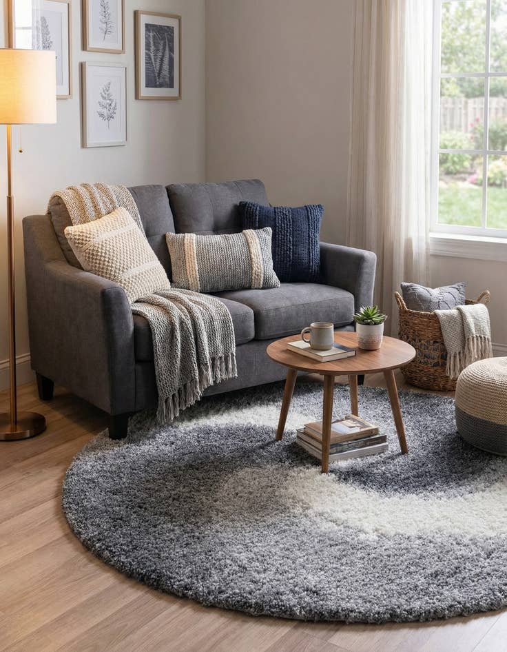 Detail image of 4' x 4' Soft Touch Shag Round Rug