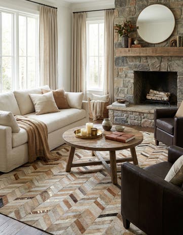 5' 2 x 8' 1 Cowhide - Patchwork Rug