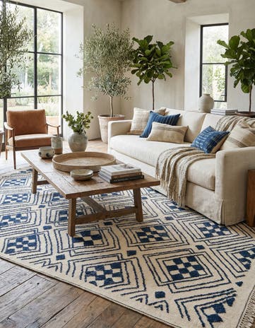 9' x 12' 2 Hand Knotted Moroccan Wool Rug