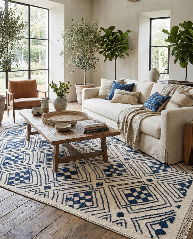 Detail image of 9' x 12' 2 Hand Knotted Moroccan Wool Rug