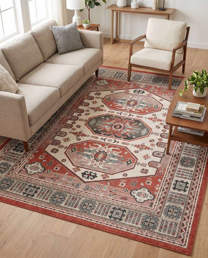 7' 10 x 10' Easy-Clean Traditional Indoor / Outdoor Rug