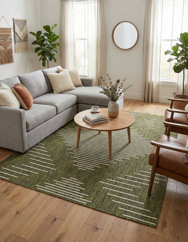 Detail image of  7' 10 x 10'  Washable Modern Indoor / Outdoor Rug