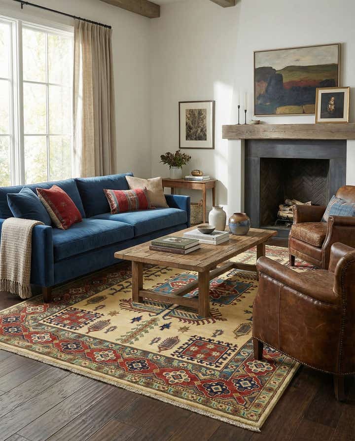 6' 3 x 9' Hand Knotted Kazak Rug