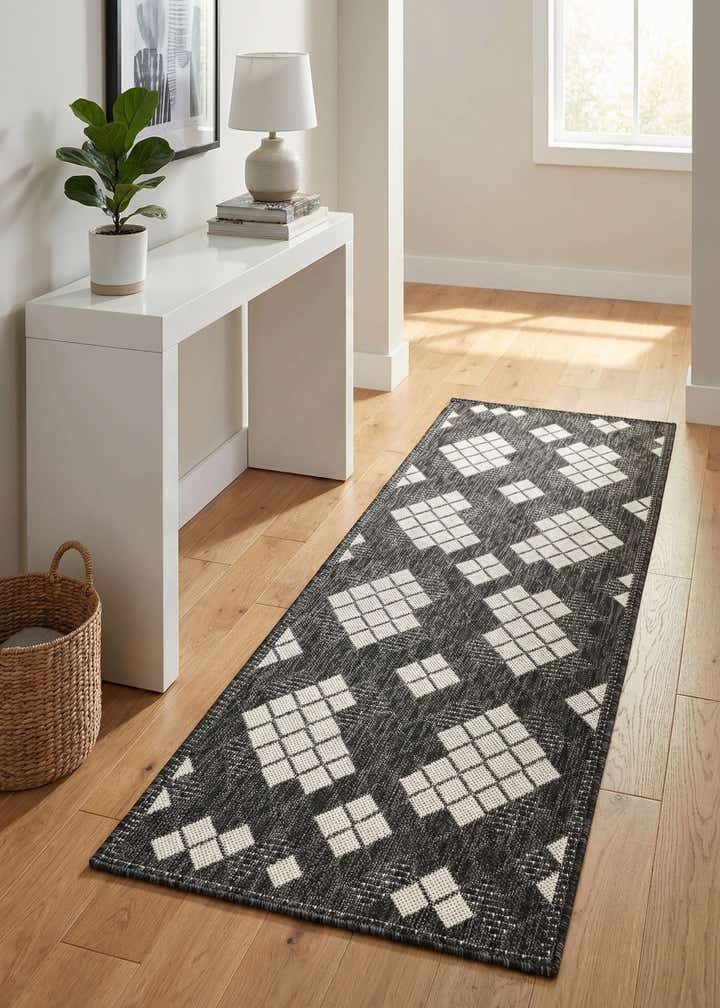 2' x 5' 3 Easy-Clean Modern Indoor / Outdoor Runner Rug