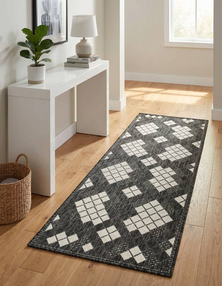 Detail image of 2' x 5' 3  Washable Modern Indoor / Outdoor Runner Rug