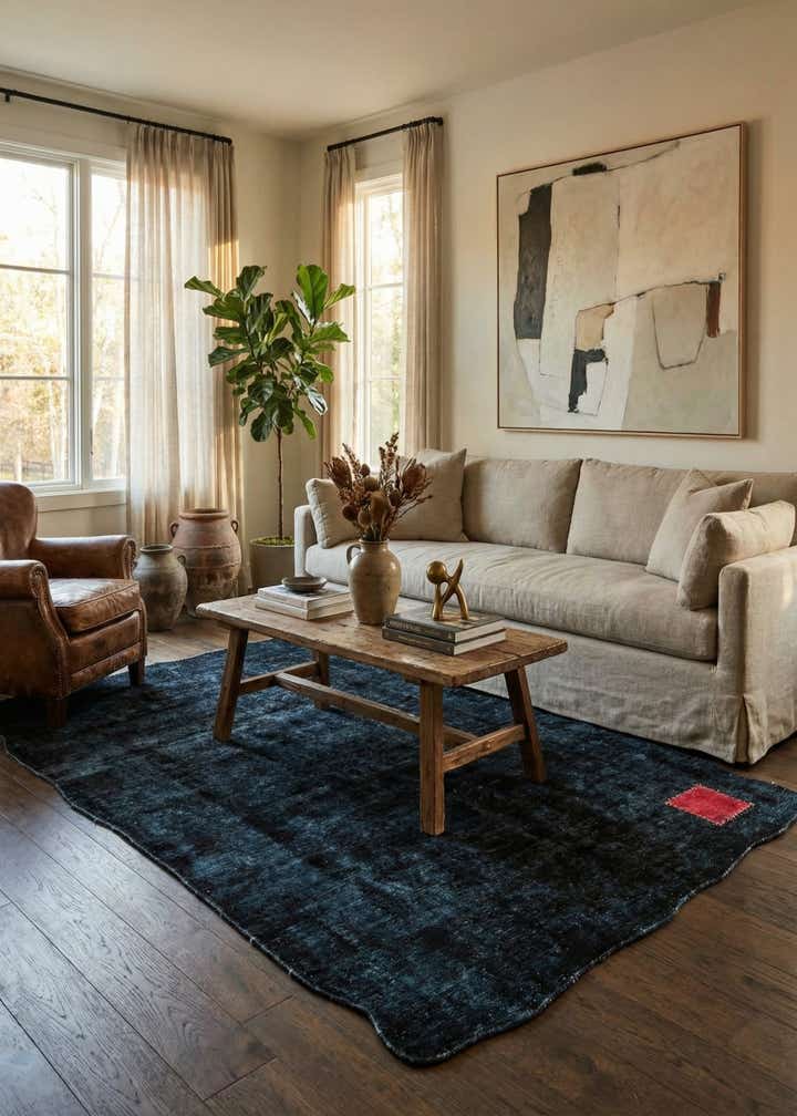 5' 9 x 9' Hand Knotted Ultra Vintage Persian Wool Rug