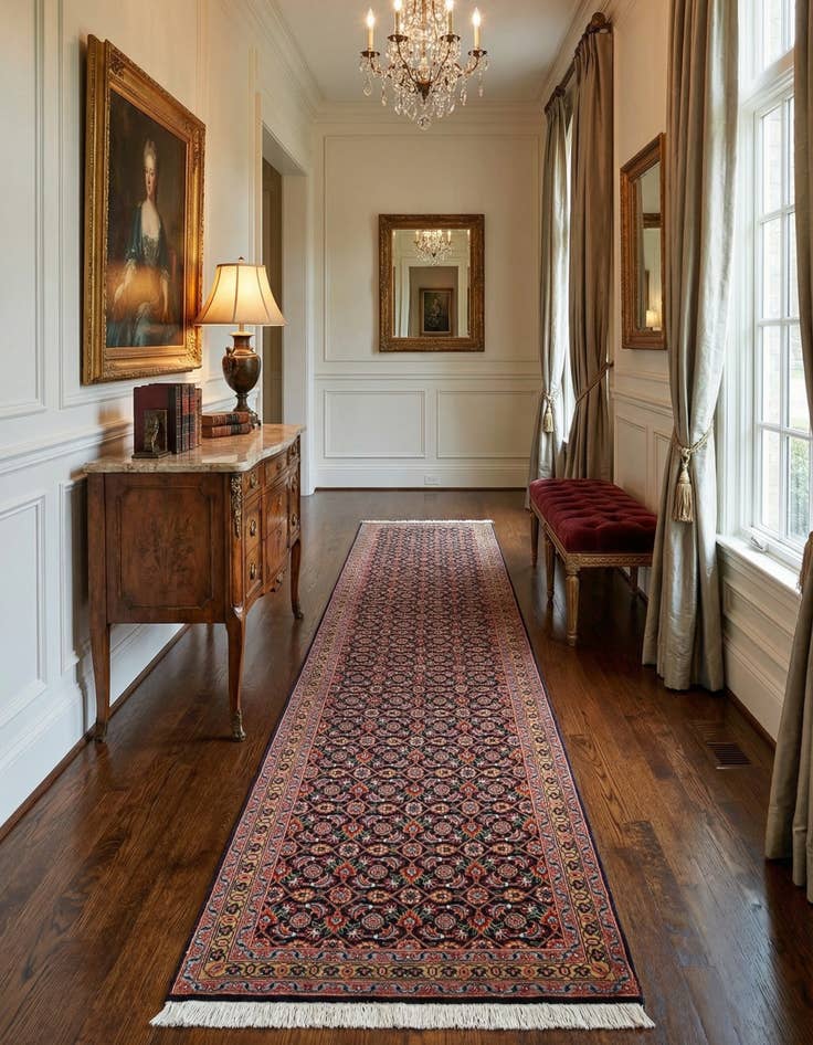 Detail image of 2' 4 x 6' 9 Tabriz Mahi Wool Runner Rug