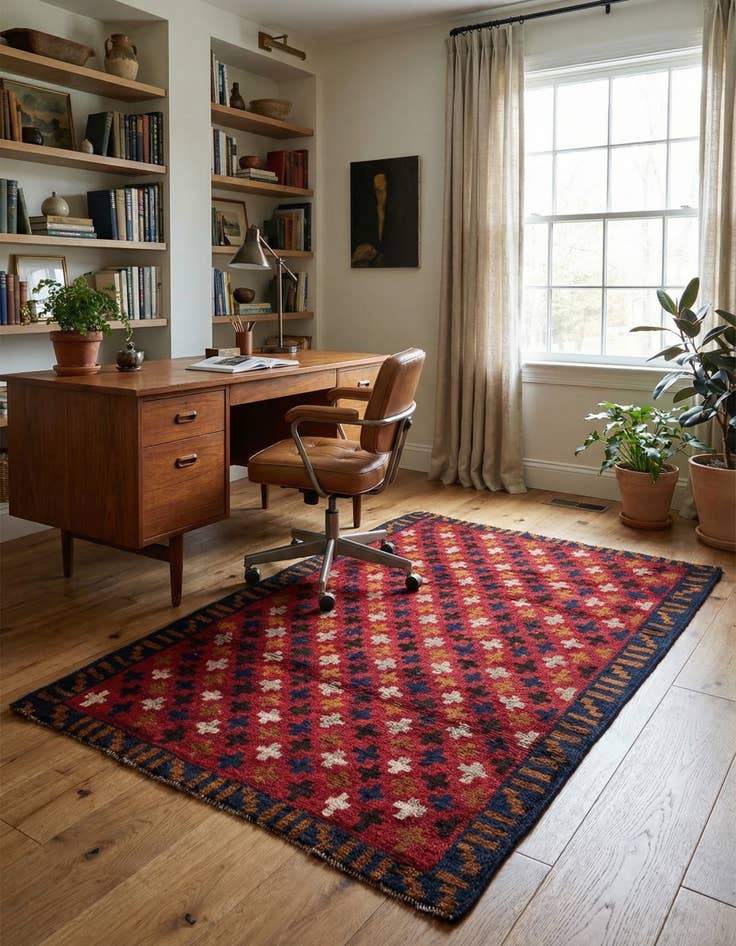 Detail image of  3' x 4' 5  Hand Knotted Balouch Persian Wool Rug