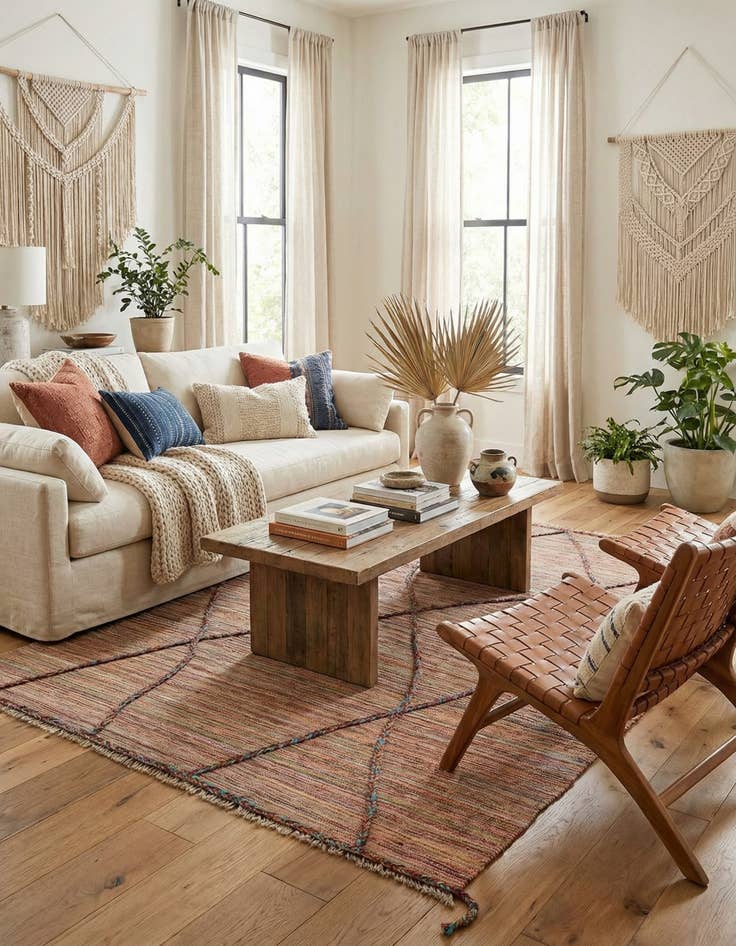 Detail image of 5' 6 x 7' 9  Hand Knotted Moroccan Wool Rug