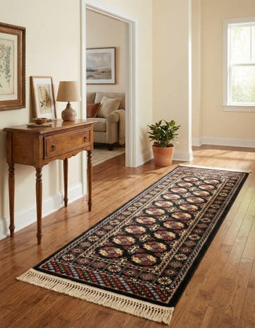 Black Bokhara Runner Rug