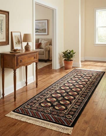 Black Bokhara Runner Rug